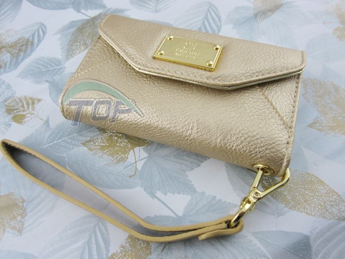 New Hot Gold Luxury Leather Card Bag Wallet Case Cover for iphone 4/4S 