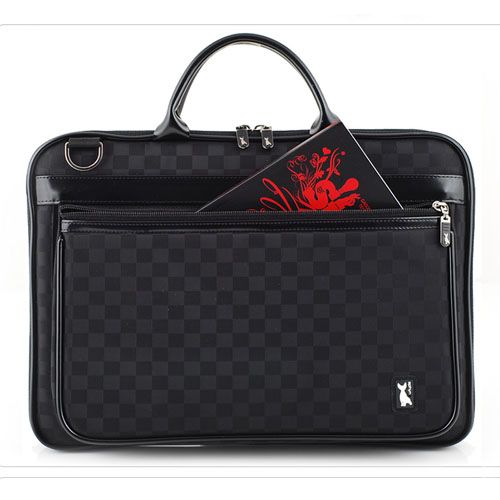 17 LAPTOP DELL HP 17CASE BAG Front pocket Checker Pattern+Strap 