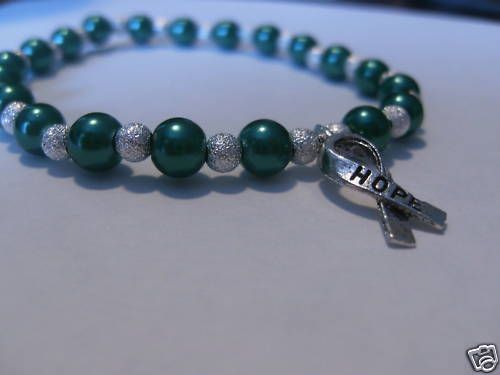 GREEN ~ LIVER CANCER Bracelet with Hope Charm  