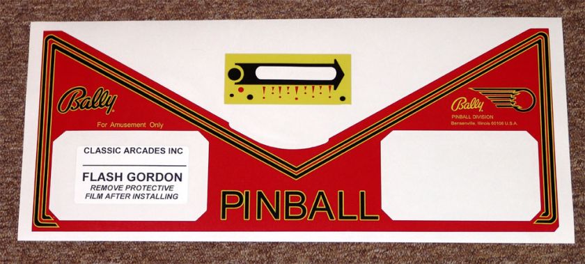 FLASH GORDON Pinball Machine Apron Decal Set LICENSED  