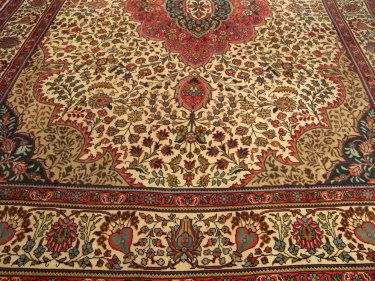 10 x13 Handmade 1950s Persian Tabriz Bidjar Wool Rug. Excellent 