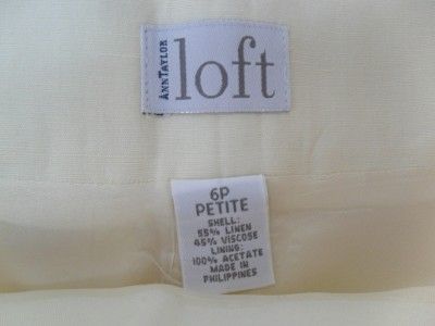 ANN TAYLOR Loft Petite 6P YELLOW Pencil Skirt Spring  