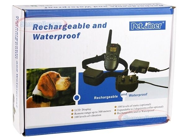 Rechargeable LCD Shock & Vibrate Remote Dog Training Collar 1 to 1