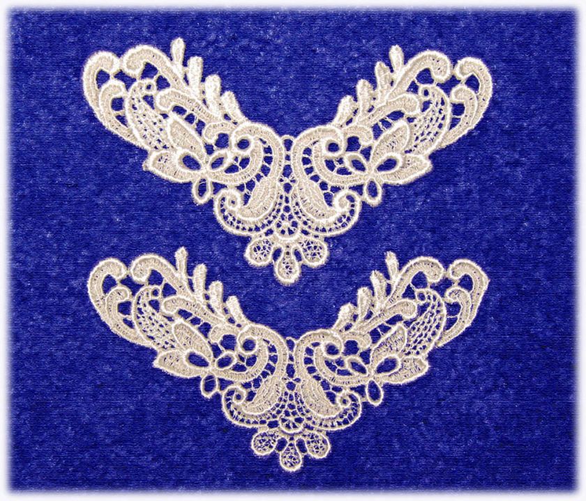 two ivory floral embroidered venise appliques these gorgeous 