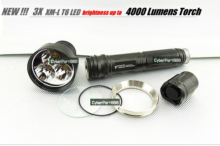 SKY RAY 3T6 4000Lm 3x CREE XM L XML T6 LED Flashlight Torch 818  