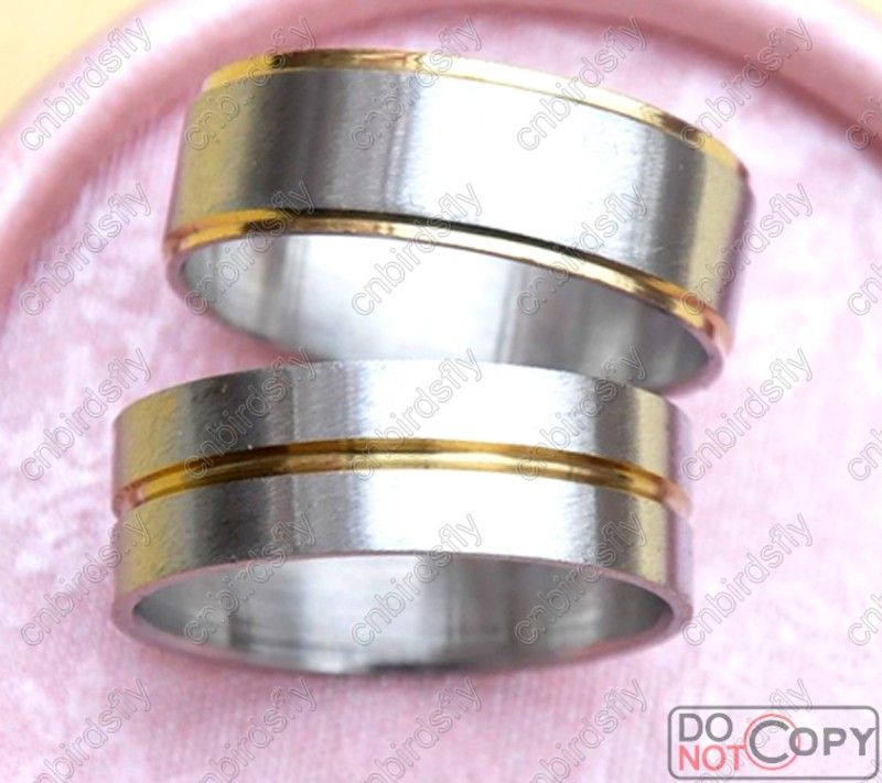 Wholesale Lot100 bicolor G&S Stainless steel Rings free  