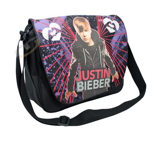 WOMENS KIDS GIRLS OFFICIAL JUSTIN BIEBER MESSENGER SCHOOL FLIGHT 