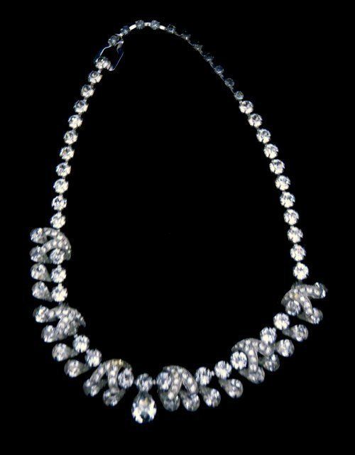 Dazzling Vintage EISENBERG 1940s Rhinestone Necklace Choker  