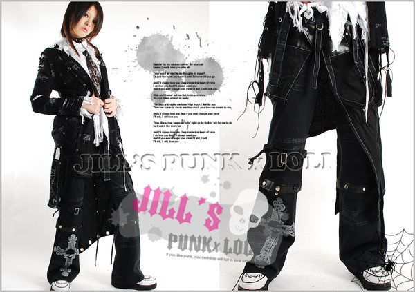 Punk Rock Gothic Strap Buckle Pants Skirt Wrap 056  