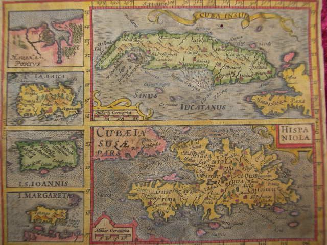 CUBA HISPANIOLA HAITI JAMAICA MAP MERCATOR 1621 #D739  