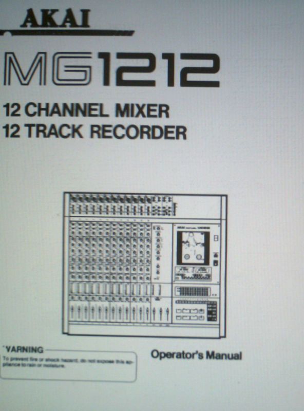 AKAI MG1212 MG1214 MIXER RECORDER OPERATORS MANUAL BND  