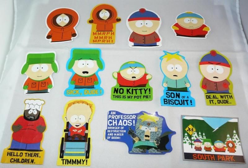 SOUTH PARK STICKER ~ 13 PCS ~ LARGE ~ CARTON NETWORK  