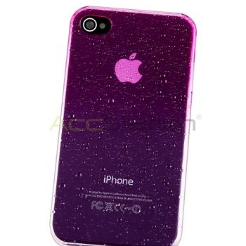 Pink Clear Waterdrop Transitional Color Hard Case Cover+Guard for 
