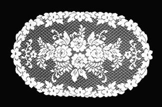Heritage Lace Victorian Rose Doily 13 x 24 Ecru/White  