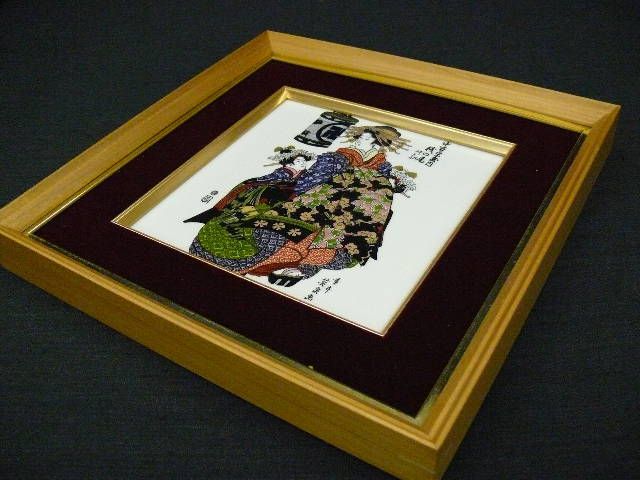 Arita yaki Ware Eisens Ukiyoe GEISHA Frame V445  