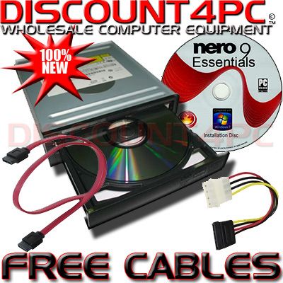 NEW 24X BLACK SONY® SATA CD/DVD±RW±DL BURNER NERO+CABLE  