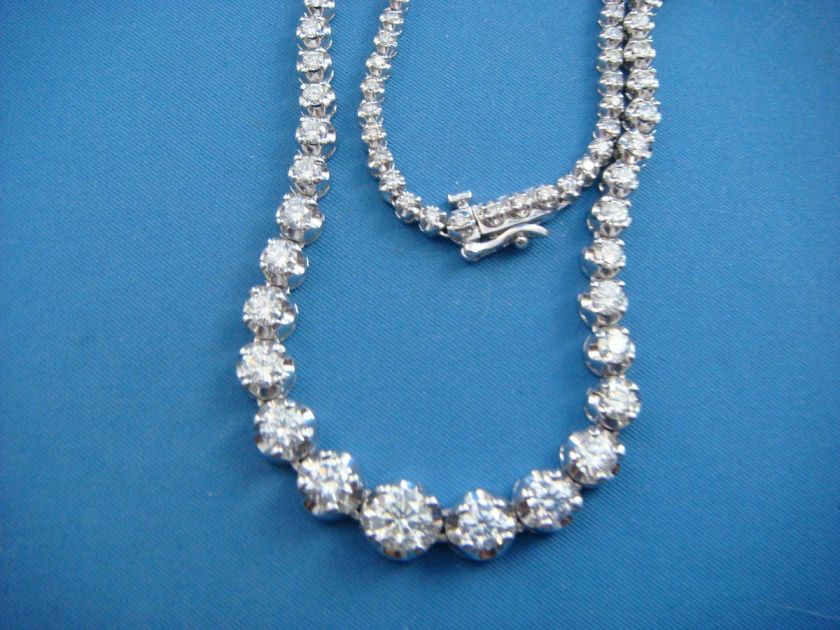   CARAT DIAMOND TENNIS NECKLACE 28.3 GRAMS 17 INCHES SI G H COLOR  