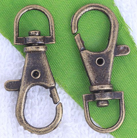 50Antique Bronze Lobster Swivel Clasp KeyRings C0215 5  