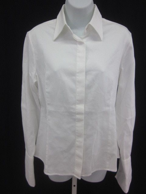 OF THE CLOTH White Button Down Blouse Shirt Sz 46  