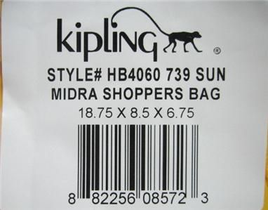 KIPLING HB4060 SUN Yellow MIDRA Large Shoulder Bag NEW  