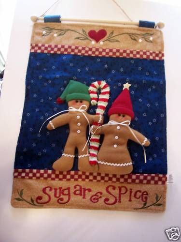SUGAR AND SPICE GINGERBREAD CHRISTMAS WALL DECORATION  