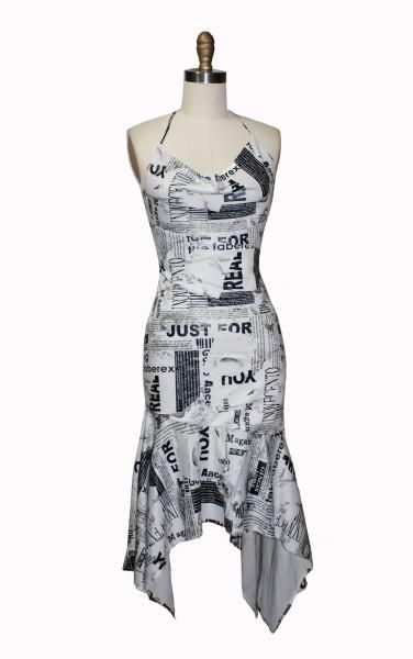 Sexy & Fashion Halter Newspaper Women Party Dress  