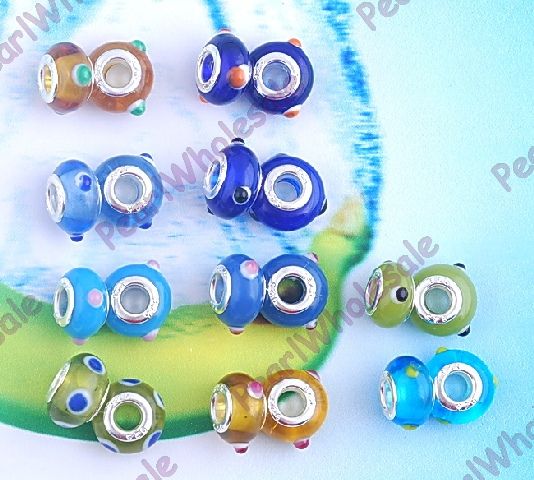 Wholesale 1020X lampwork glass beads 5mm big hole  