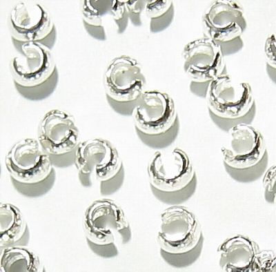 20x STERLING SILVER CRIMP BEAD COVER 3mm Dreambell  