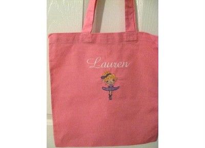 PERSONALIZED MONOGRAMMED GIRLS DANCE BALLET CHEER BAG  