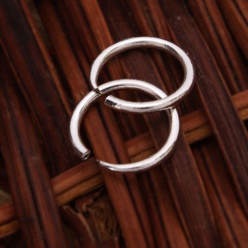 Simple Fashion 50% Sterling Silver Round Hoop Stud Earrings 1CM  