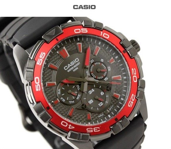 Casio F1 Vettel Racing Diver Sport MULTI DIAL 100M Mens Watch MTD 