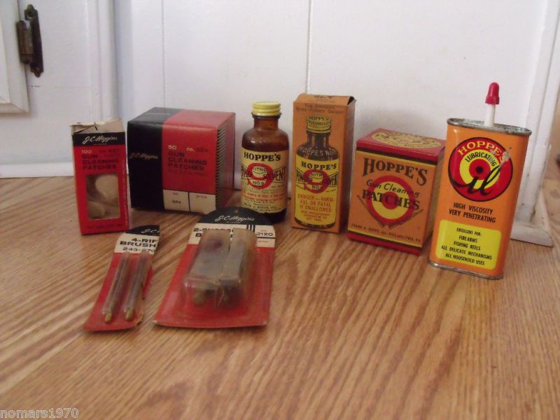 VINTAGE LOT OF HOPPES & JC HIGGINS GUN CLEANING BOXES  