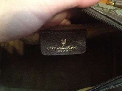 Beautiful Vintage Gucci Signature Boston Satchel Hand Bag Purse  
