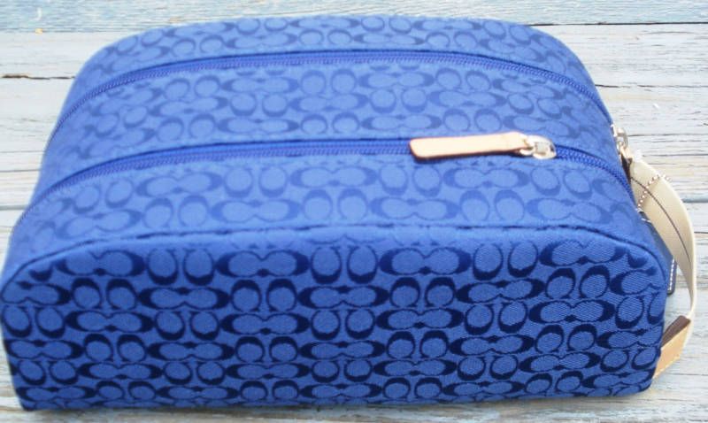 COACH Signature Voyager DOP Kit Blue NWT $128  