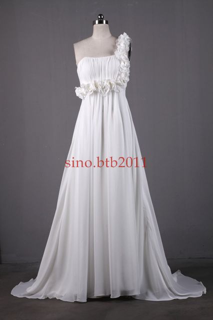 One shoulder Beach Wedding Dress Bridal Evening Dress Size 4 6 8 10 12 