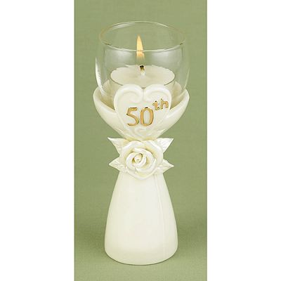 50th Golden Anniversary Porcelain Pearl Glazed Rose Gift Cake Cake Top 