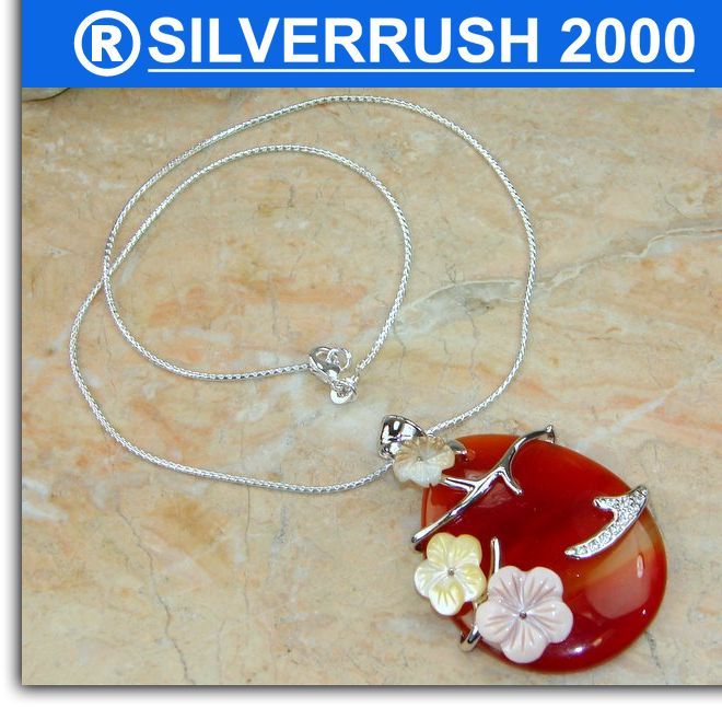 FANCY CARNELIAN 925 SILVER NECKLACE,SILVERRUSH2000;203  