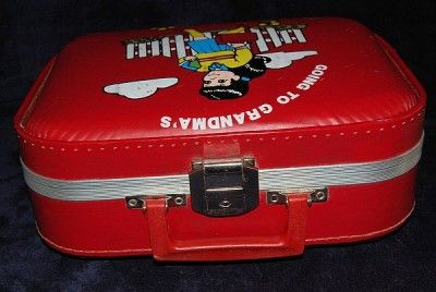 Vintage 1960s Going To Grandmas Red Little Girls Suitcase  