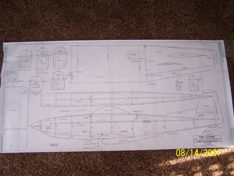 82 Twin Mustang 1/12 Scale Plans & Foam Wing Cores  