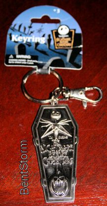 NIGHTMARE BEFORE CHRISTMAS JACK KEYCHAIN METAL COFFIN  