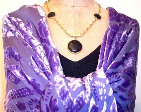 Poncho Shawl Top Silk Burnout Velvet Lavender  