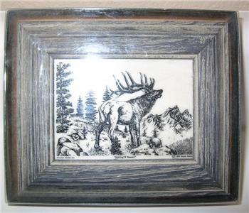 MONTANA MARBLE ELK MAKING IT KNOWN FRAMED  