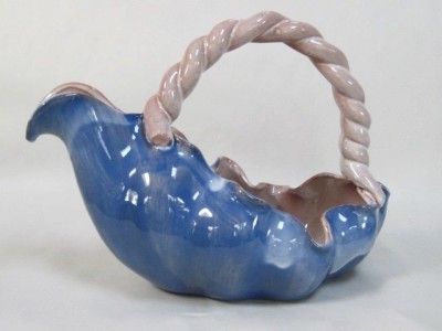 Stangl Blue Terra Rose Twisted Handle Basket #3251  