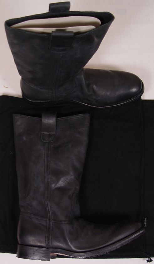 MADE BY HAND SHOES $695 BLACK OVER THE CALF GOODYEAR BOOTS 10.5 