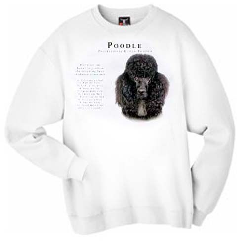 Poodle BLACK Trainer Sweatshirt   S 3XL  