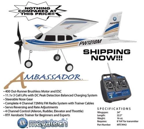 MEGATECH AMBASSADOR RC Airplane NEW  