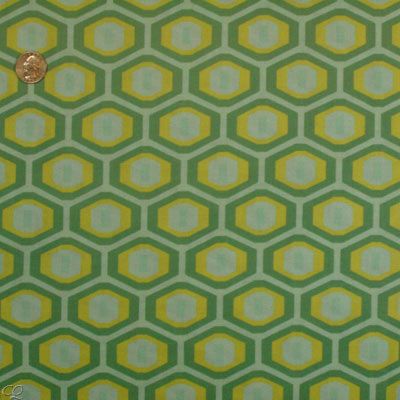 Amy Butler Quilt Fabric Midwest Modern Honeycomb Green  