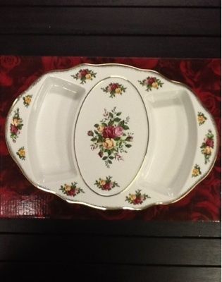 ROYAL ALBERT Old Country Roses Appetizer Tray New W/ BOX  