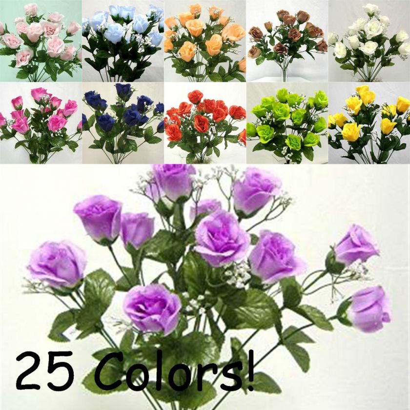 25 Colors~ 168 Silk Roses Artificial Wedding Flowers  