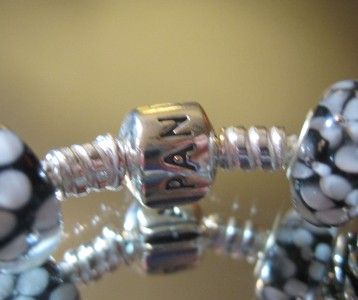 Authentic PANDORA Bracelet with 925 Beads & Charms   Classic Black 